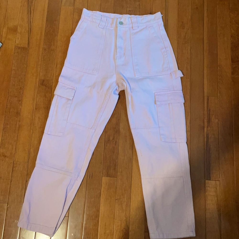 Pink Cargo Straight Leg Pants Size 26 from Pacsun